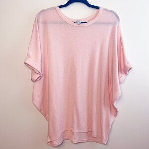 Light Pink Oversized Dolman Sleeve Tee - Size Medium